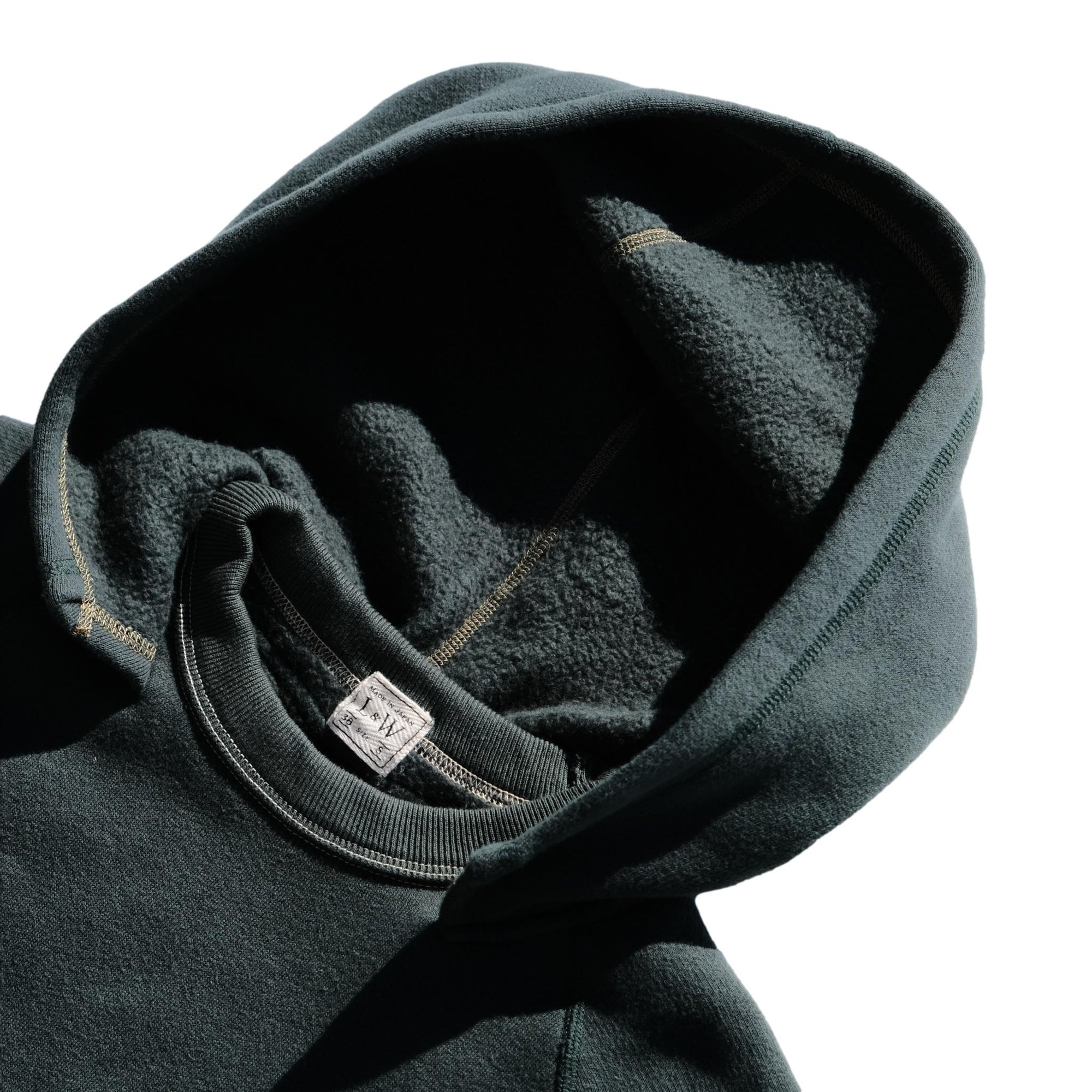 Loop & Weft Super Fluffy Knit After Hood Sweatshirt (2-tone Green)