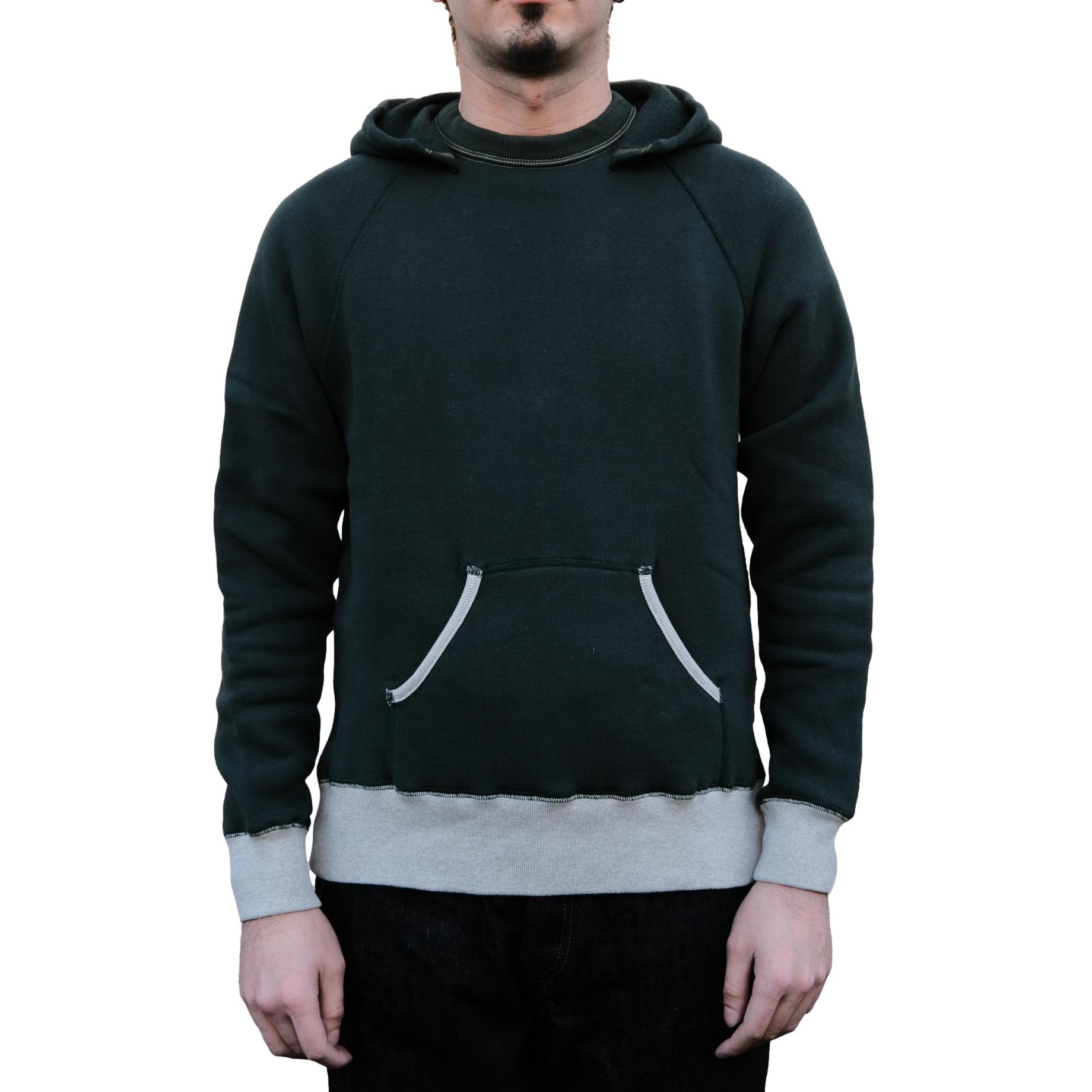 Loop & Weft Super Fluffy Knit After Hood Sweatshirt (2-tone Green)