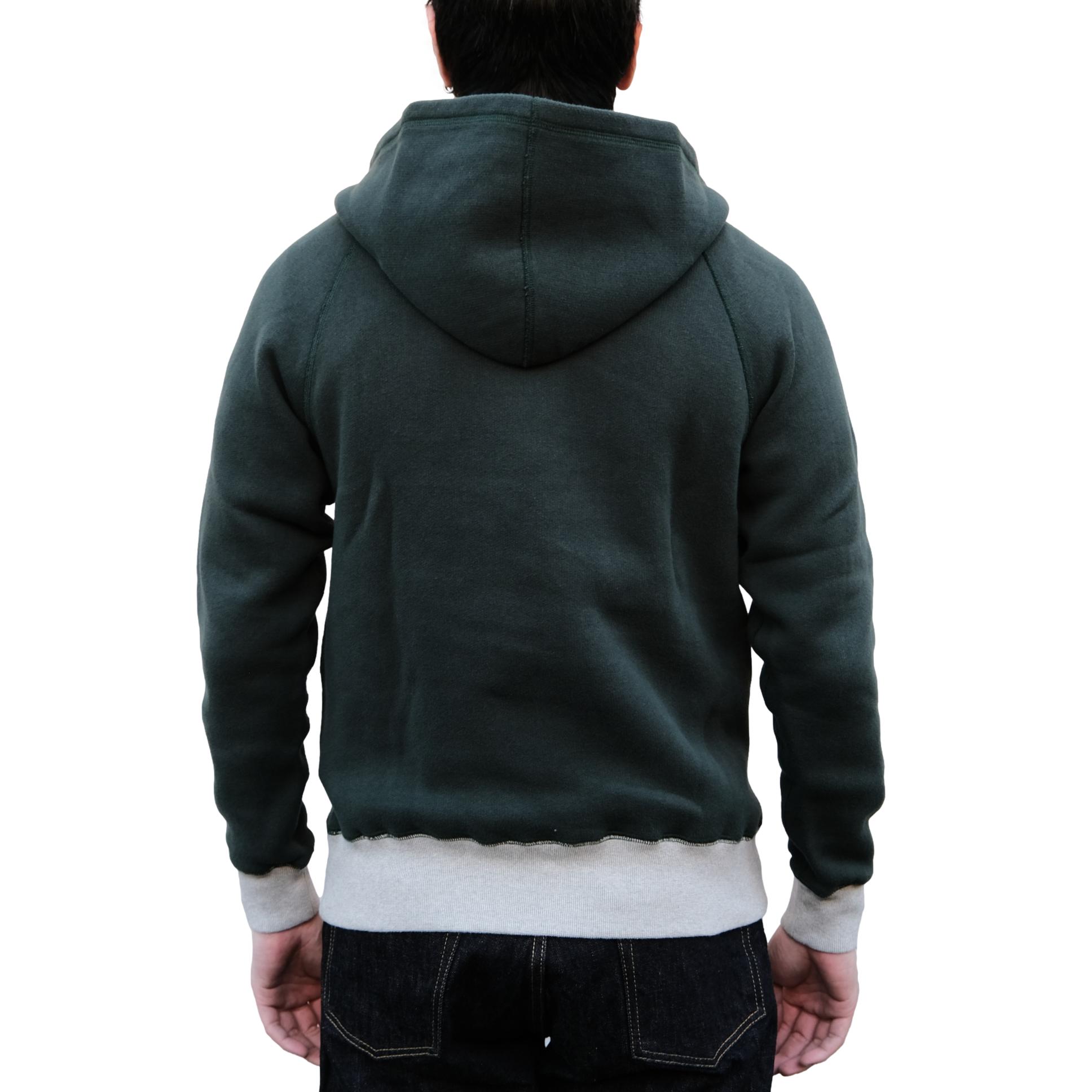 Loop & Weft Super Fluffy Knit After Hood Sweatshirt (2-tone Green)