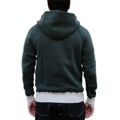 Loop & Weft Super Fluffy Knit After Hood Sweatshirt (2-tone Green)