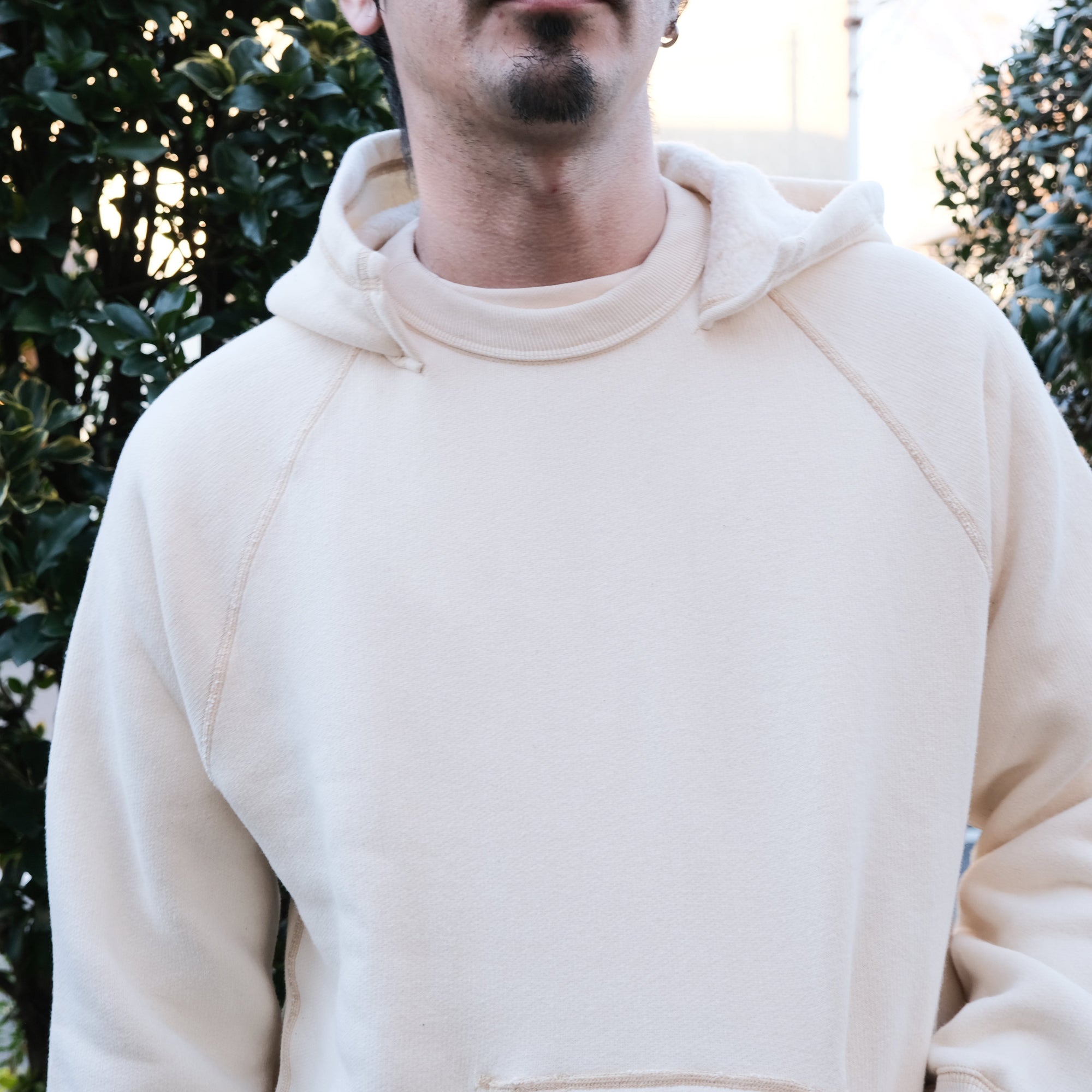 Loop & Weft Super Fluffy Knit After Hood Sweatshirt (Ivory)