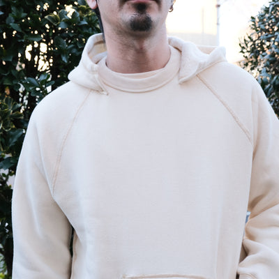 Loop & Weft Super Fluffy Knit After Hood Sweatshirt (Ivory)