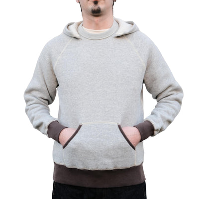 Loop & Weft Super Fluffy Knit After Hood Sweatshirt (2-tone Gray)