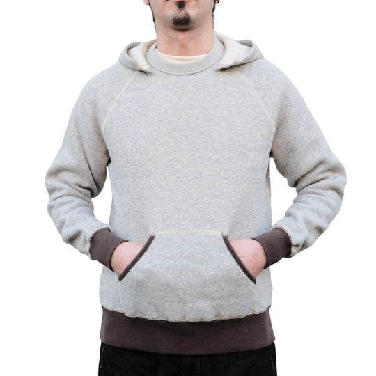 Loop & Weft Super Fluffy Knit After Hood Sweatshirt (2-tone Gray)