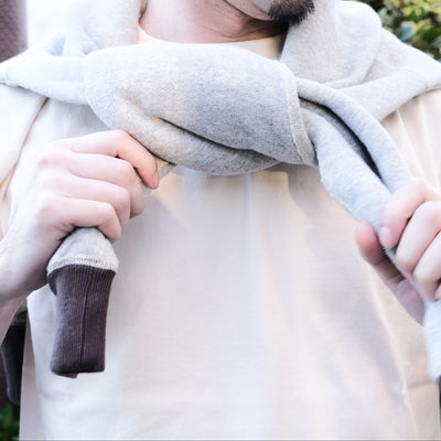 Loop & Weft Super Fluffy Knit After Hood Sweatshirt (2-tone Gray)