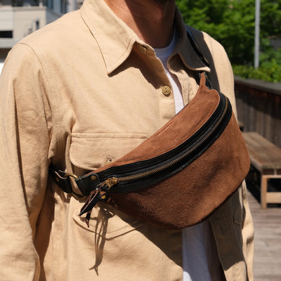 Inception Horsehide Crossbody Bag (Rough Out Brown)