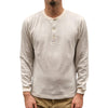 Loop & Weft Double Face Vintage Pinstripe Rib Knit L/S Henley (Gray)