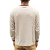 Loop & Weft Double Face Vintage Pinstripe Rib Knit L/S Henley (Two-Tone Gray)
