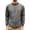 Loop & Weft Double Face Vintage Pinstripe Rib Knit L/S Mock Neck Tee (Black)