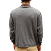 Loop & Weft Double Face Vintage Pinstripe Rib Knit L/S Mock Neck Tee (Black)