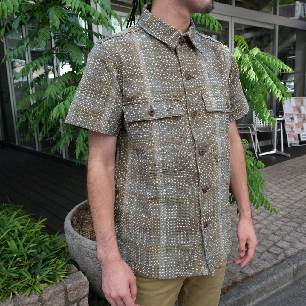 Studio D'Artisan "Noragi Army Sashiko" S/S Work Shirt