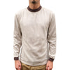 Loop & Weft Double Face Vintage Pinstripe Rib Knit L/S Mock Neck Tee (Two-Tone Gray)