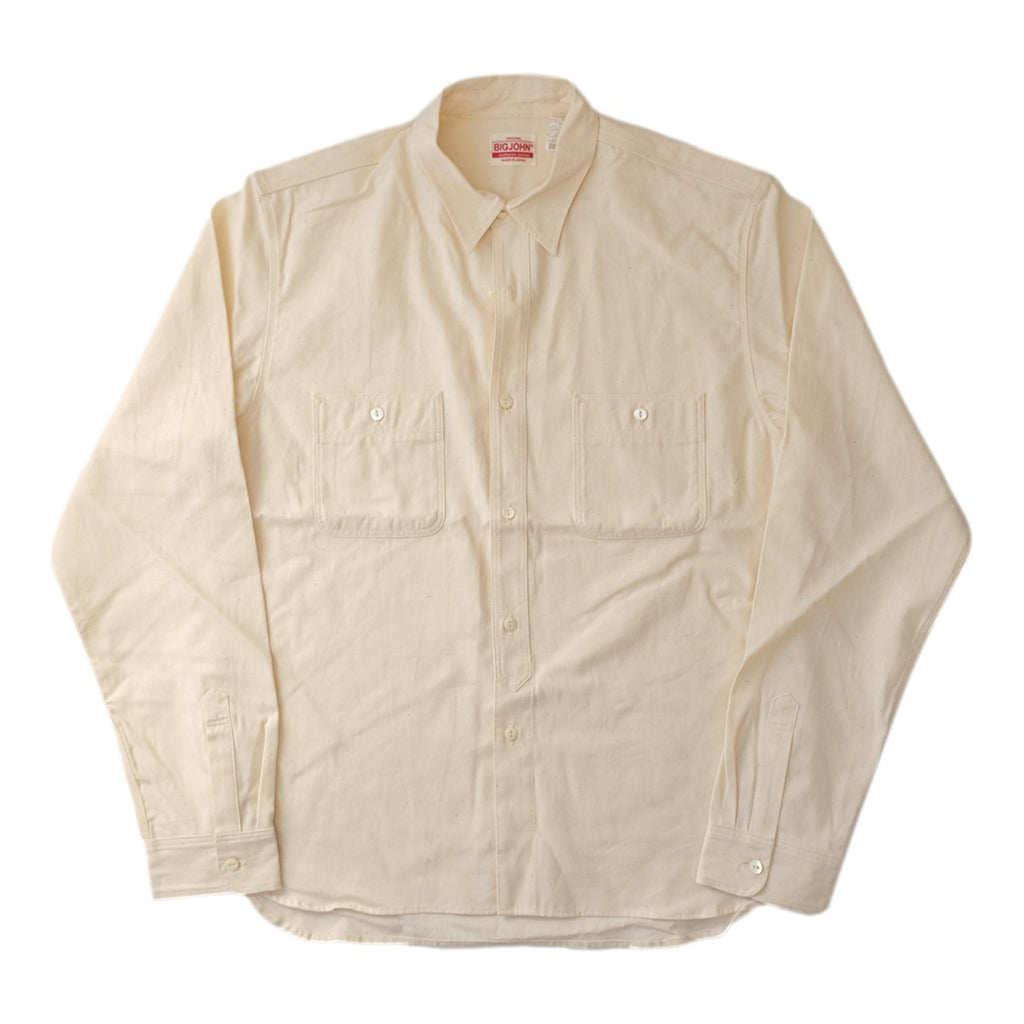 Big John Natural Selvedge Chambray Work Shirt - Okayama Denim