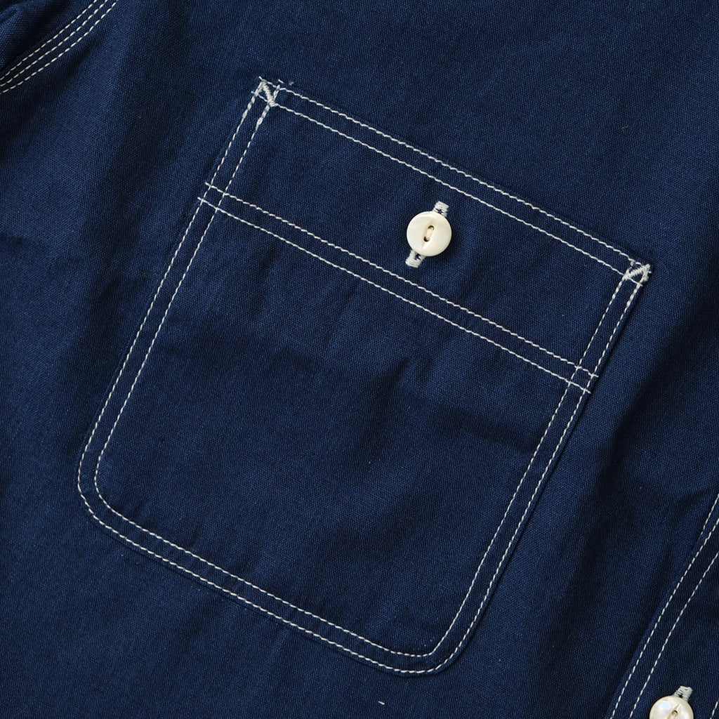 Big John Deep Indigo Selvedge Chambray Work Shirt - Okayama
