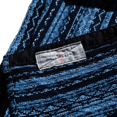 Samurai Jeans SSS25-SKS Natural Indigo Sashiko Stripe Work Shirt