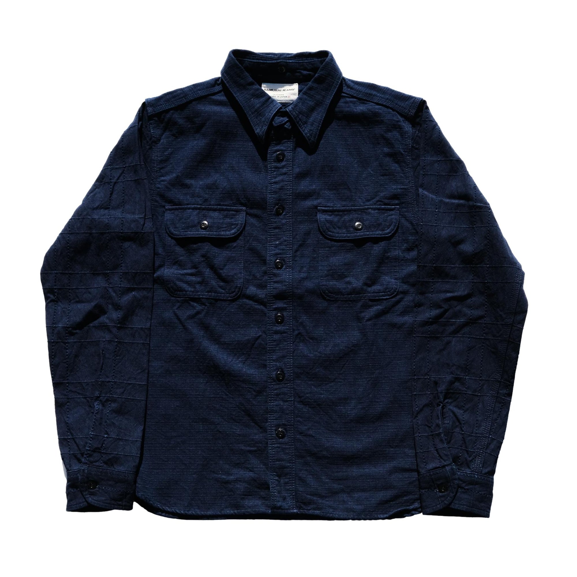 Samurai Jeans SSS25-YRC Natural Indigo Double Fabric Work Shirt