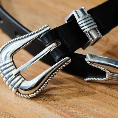 The Flat Head Chromexcel Western Belt