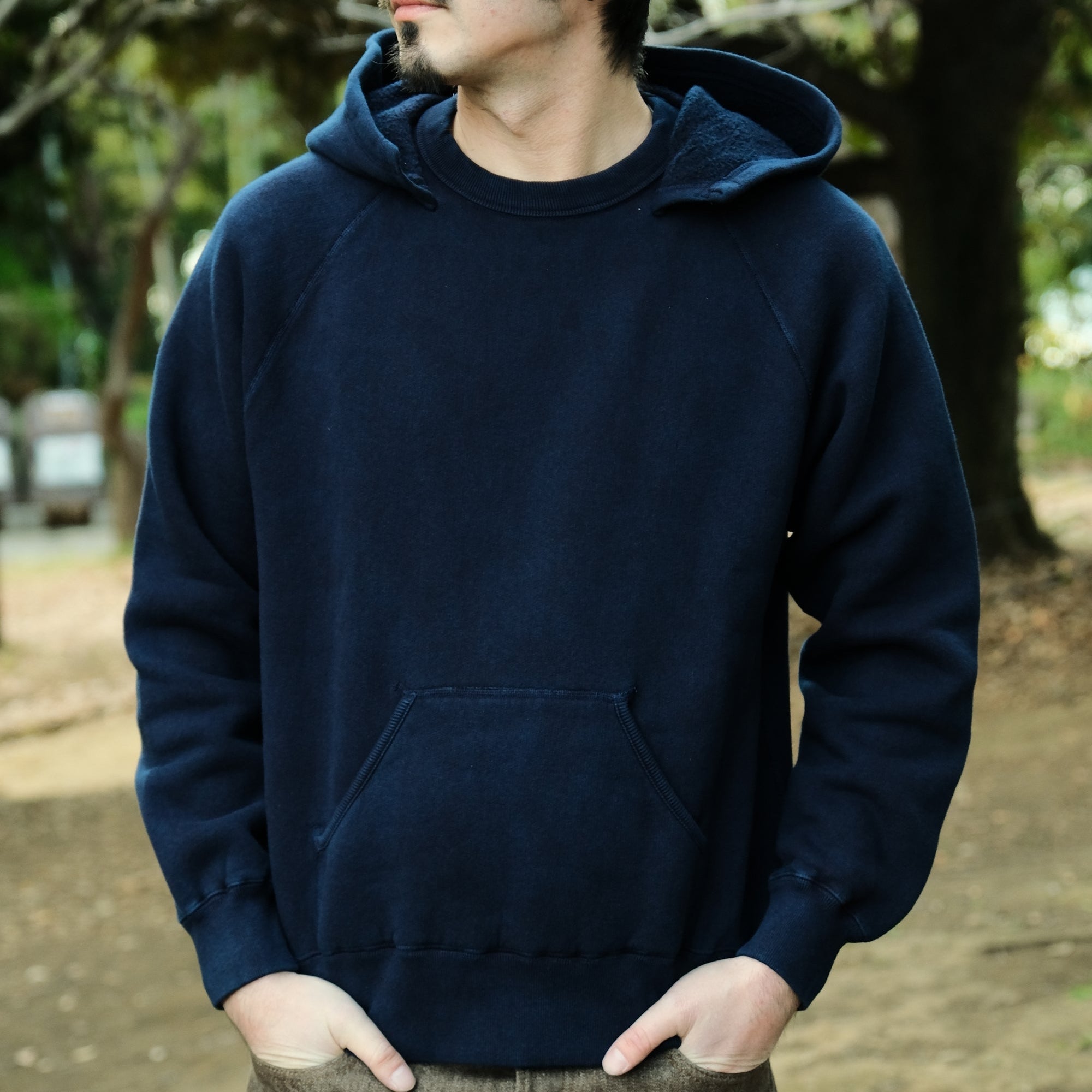 OD+LW Indigo Dyed Super Fluffy Knit After Hood Sweatshirt