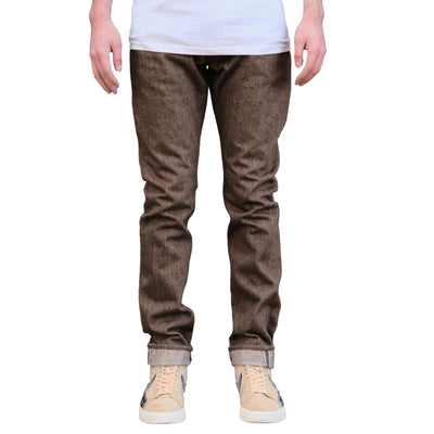 Pure Blue Japan BR-14oz-019 Brown Warp Selvedge Jeans (Relaxed Tapered)
