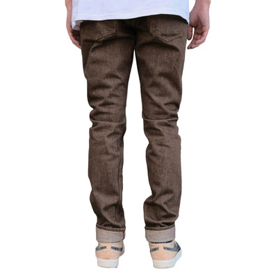 Pure Blue Japan BR-14oz-019 Brown Warp Selvedge Jeans (Relaxed Tapered)
