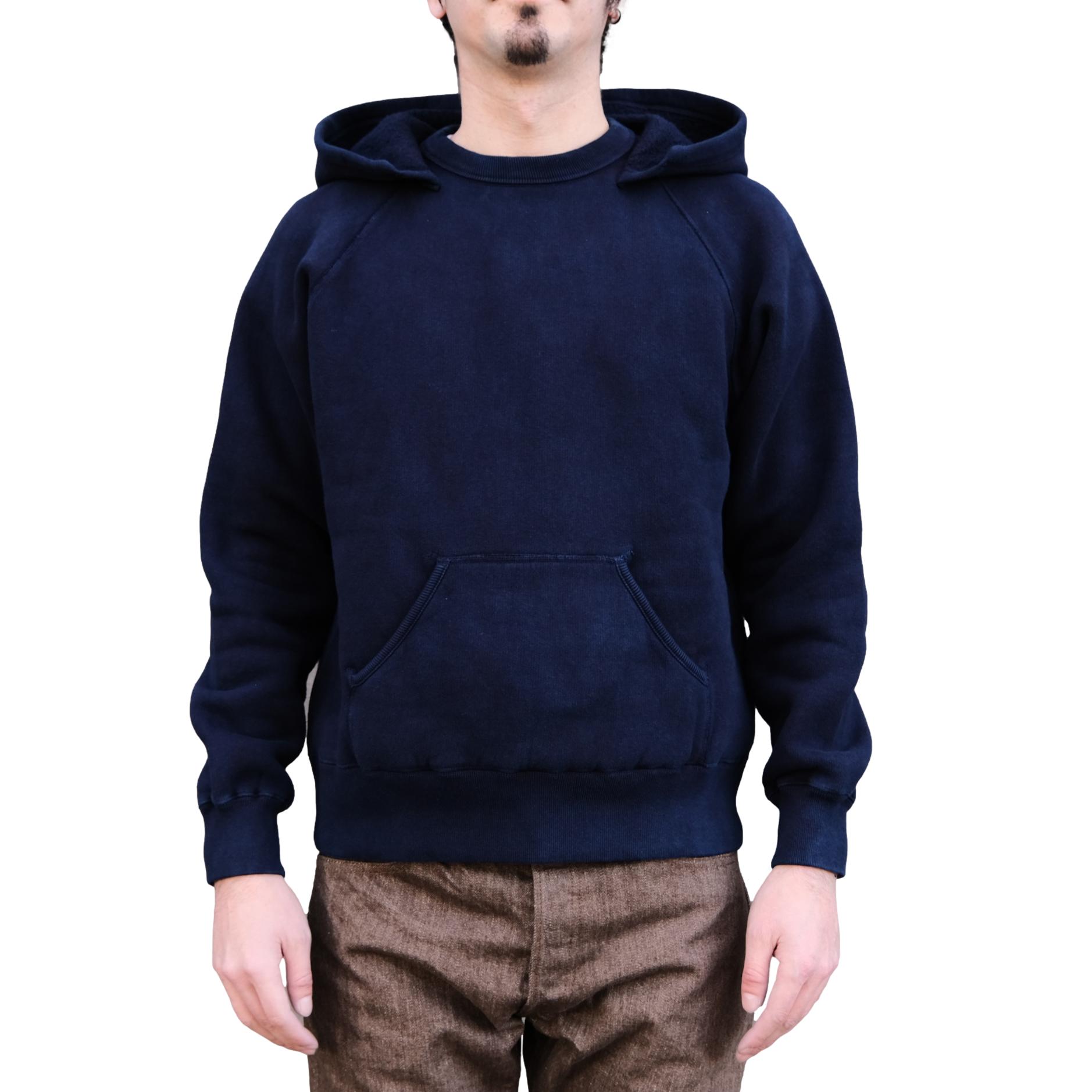 OD+LW Indigo Dyed Super Fluffy Knit After Hood Sweatshirt