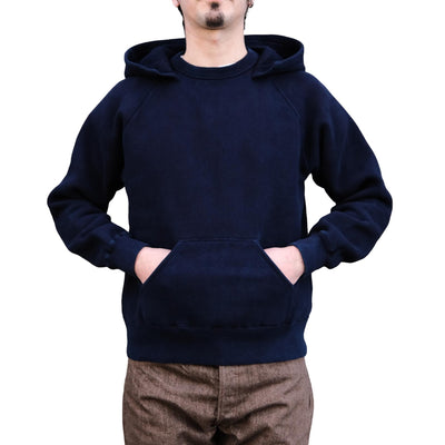 OD+LW Indigo Dyed Super Fluffy Knit After Hood Sweatshirt