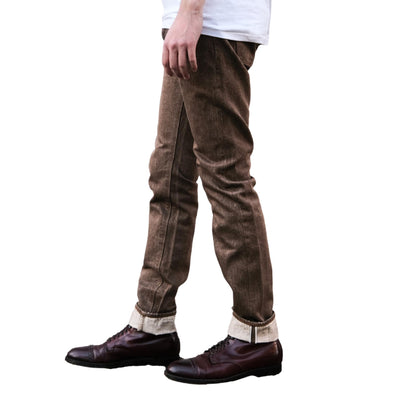 Pure Blue Japan BR-14oz-013 Brown Warp Selvedge Jeans (Slim Tapered)