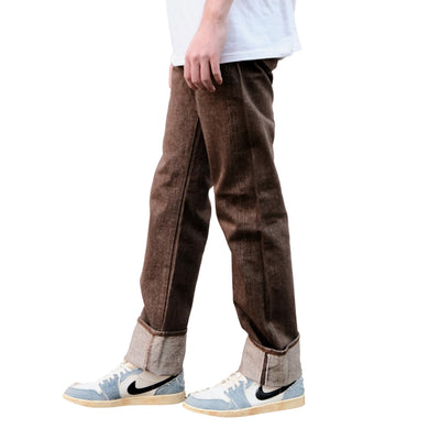 Pure Blue Japan BR-14oz-003 Brown Warp Selvedge Jeans (Regular Straight)