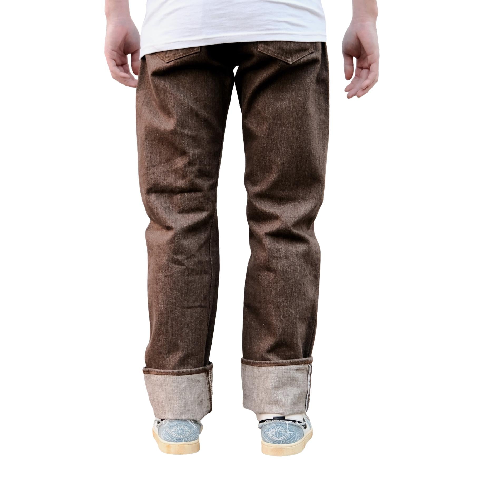 Pure Blue Japan BR-14oz-003 Brown Warp Selvedge Jeans (Regular Straight)