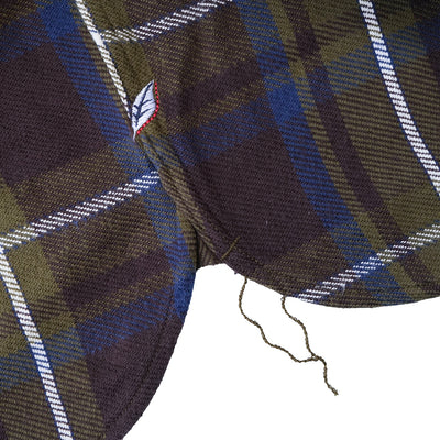Pure Blue Japan Heavyweight Check Flannel Shirt (Olive)