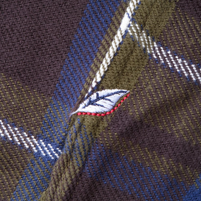 Pure Blue Japan Heavyweight Check Flannel Shirt (Olive)