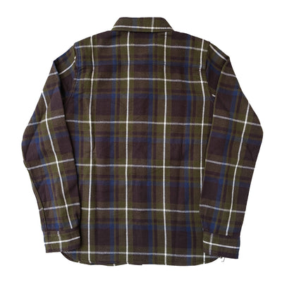 Pure Blue Japan Heavyweight Check Flannel Shirt (Olive)