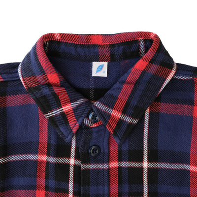 Pure Blue Japan Heavyweight Check Flannel Shirt (Navy)