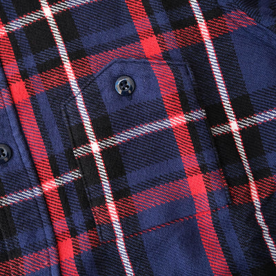 Pure Blue Japan Heavyweight Check Flannel Shirt (Navy)