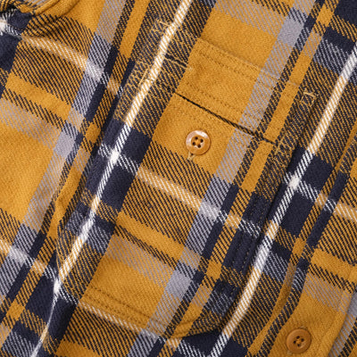 Pure Blue Japan Heavyweight Check Flannel Shirt (Camel)