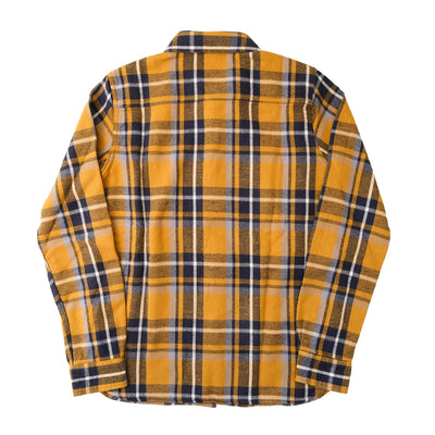 Pure Blue Japan Heavyweight Check Flannel Shirt (Camel)