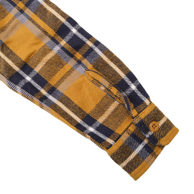 Pure Blue Japan Heavyweight Check Flannel Shirt (Camel)