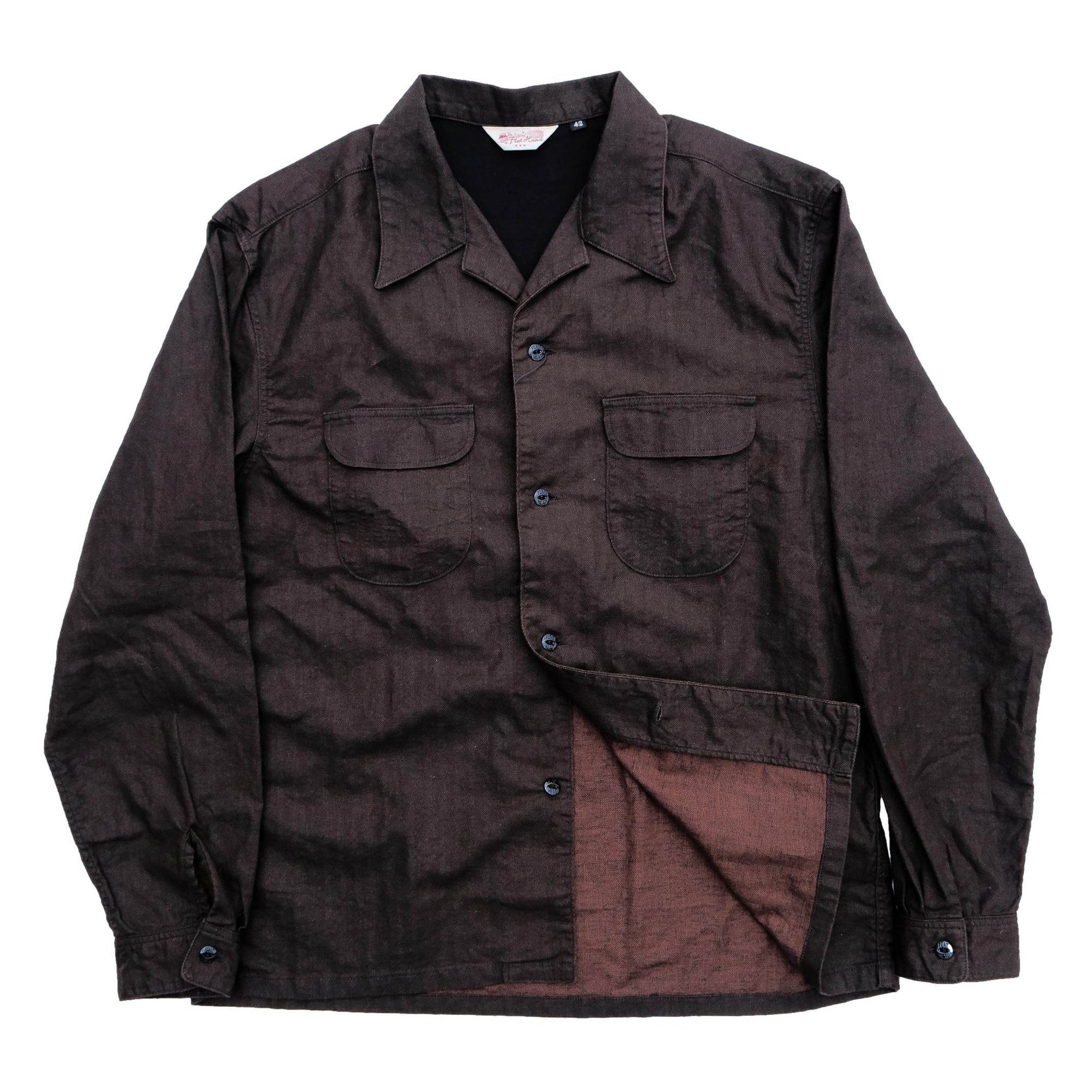The Flat Head "Bengara" Open Collar L/S Shirt