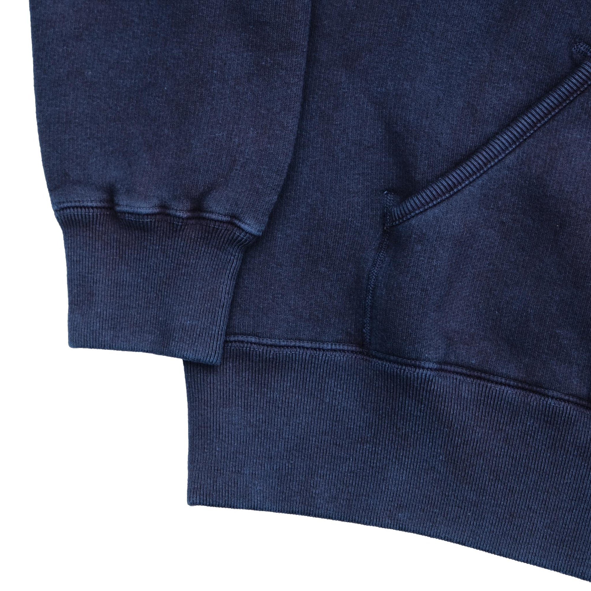 OD+LW Indigo Dyed Super Fluffy Knit After Hood Sweatshirt