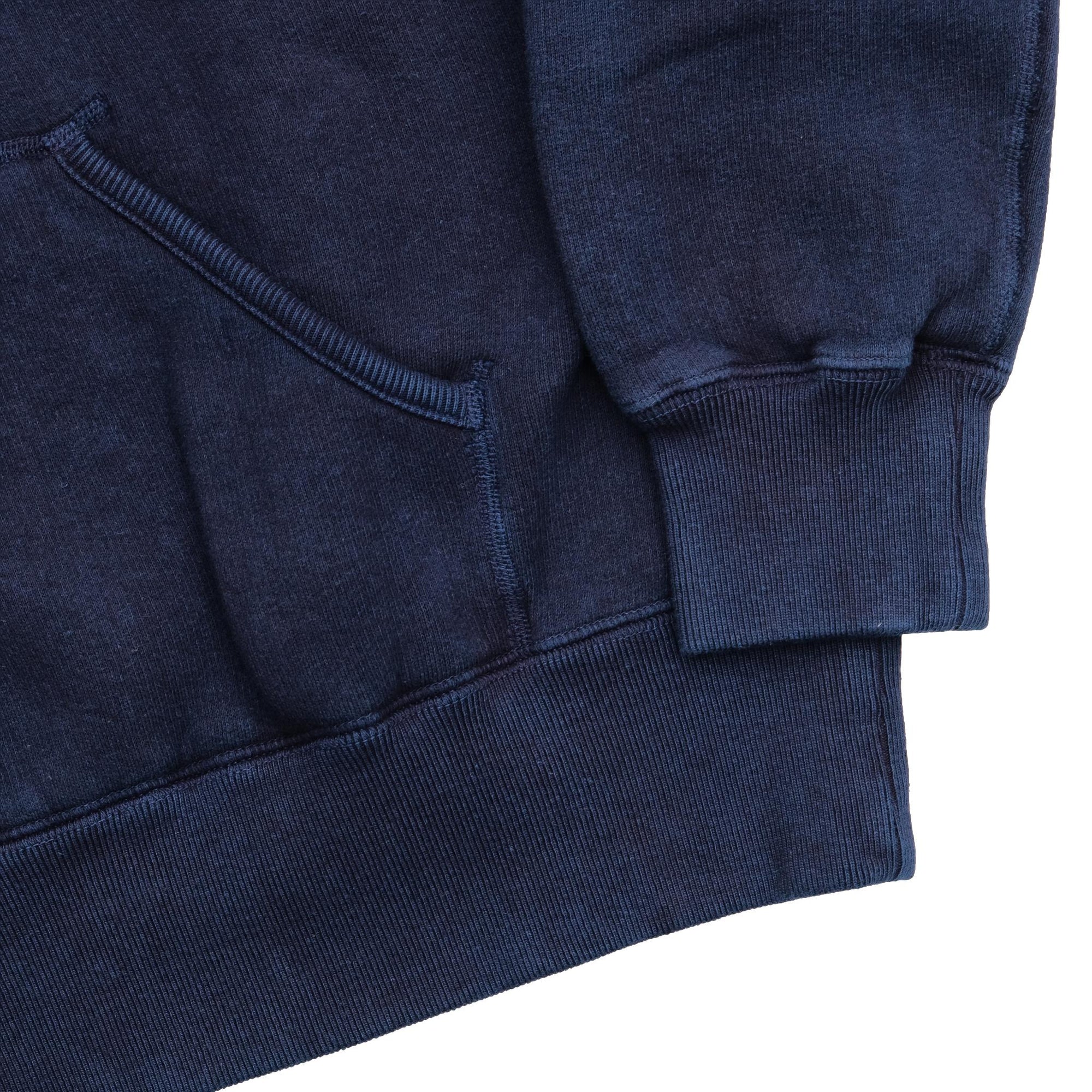 OD+LW Indigo Dyed Super Fluffy Knit After Hood Sweatshirt