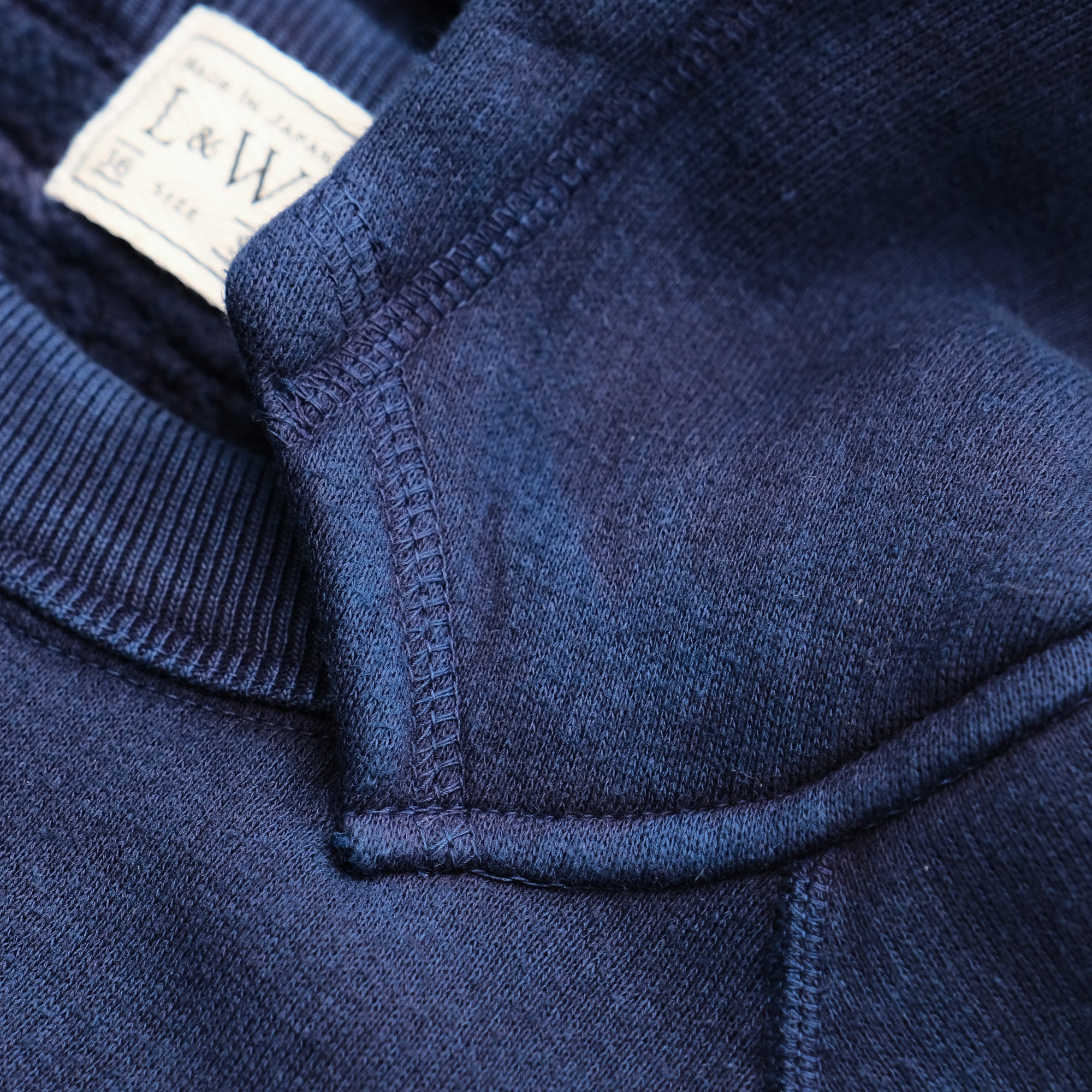 OD+LW Indigo Dyed Super Fluffy Knit After Hood Sweatshirt