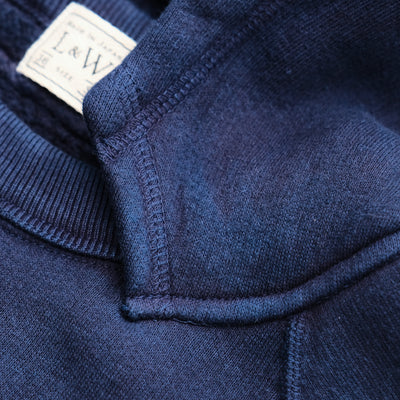 OD+LW Indigo Dyed Super Fluffy Knit After Hood Sweatshirt