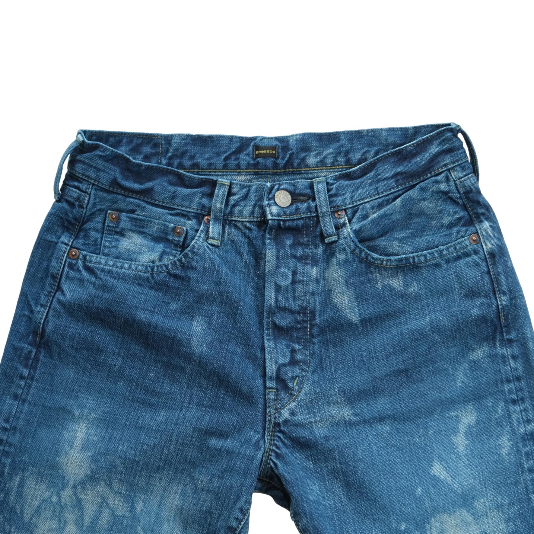 Omnigod 14oz. Bleach Distressed Selvedge Jeans (Regular Straight)