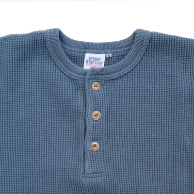 Studio D'Artisan L/S Heavy Thermal Henley (Blue)