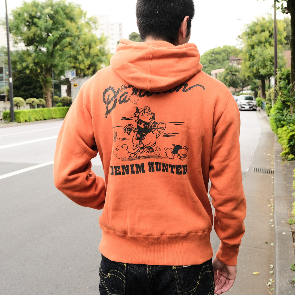 Studio D'Artisan "Denim Hunter" Logo Print Hoodie (Orange)
