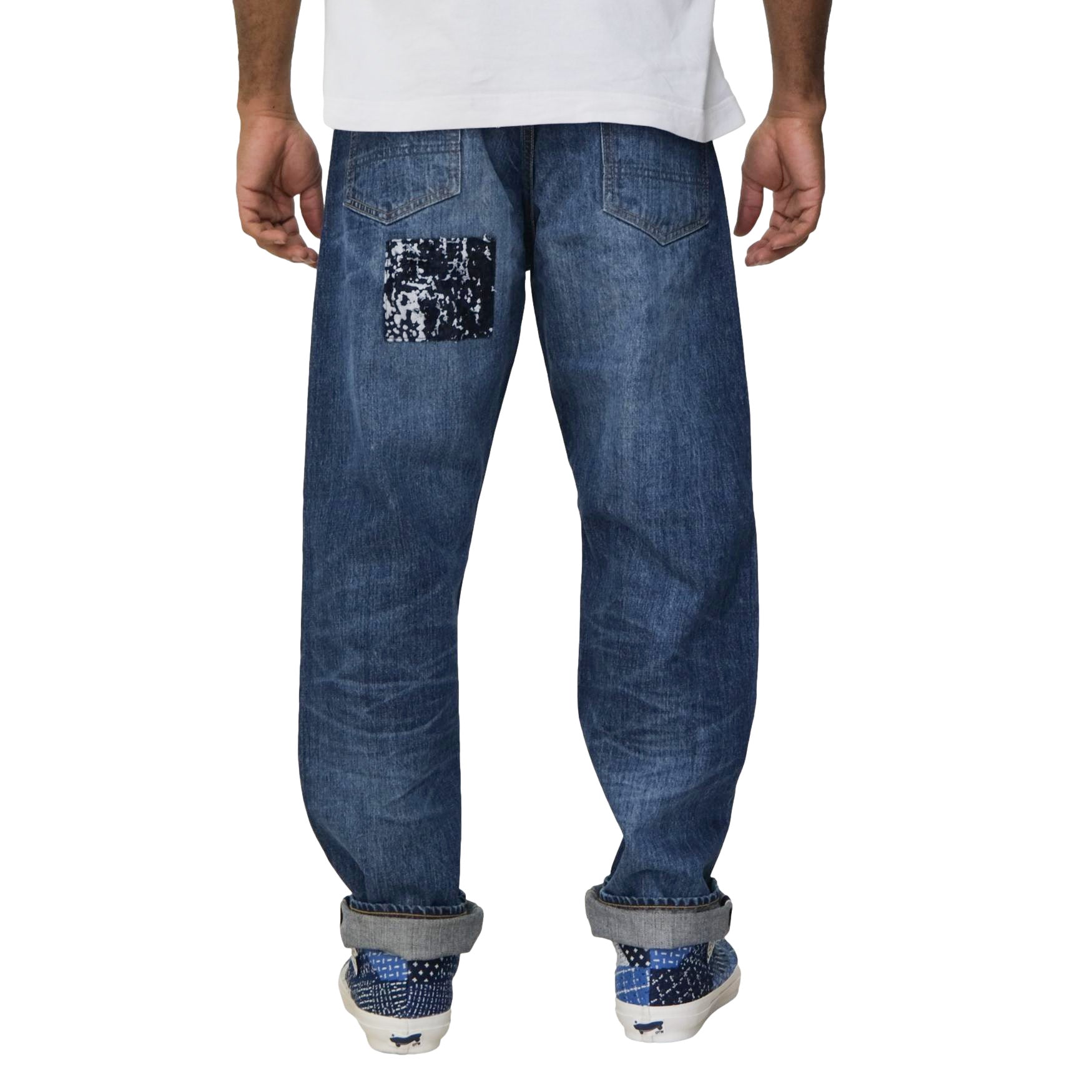 FDMTL Distressed Patchwork Selvedge Jeans (Regular Straight)