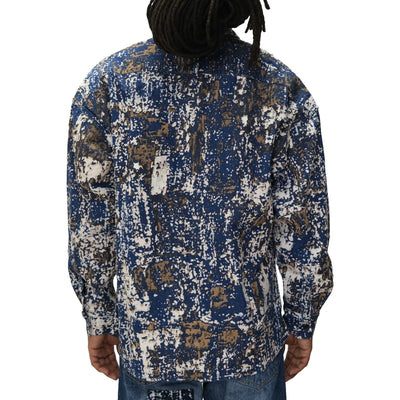 FDMTL Distressed Indigo Flock Boro Shirt