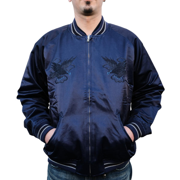 Ilustrasi sukajan dengan bordir penuh - gaya jaket souvenir Jepang