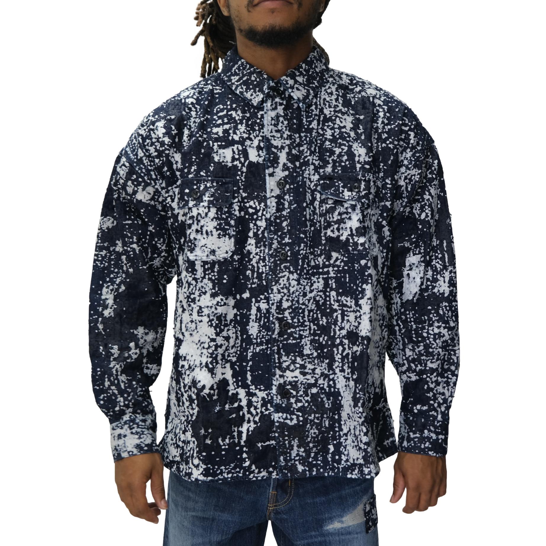 FDMTL Indigo Flock Boro Shirt