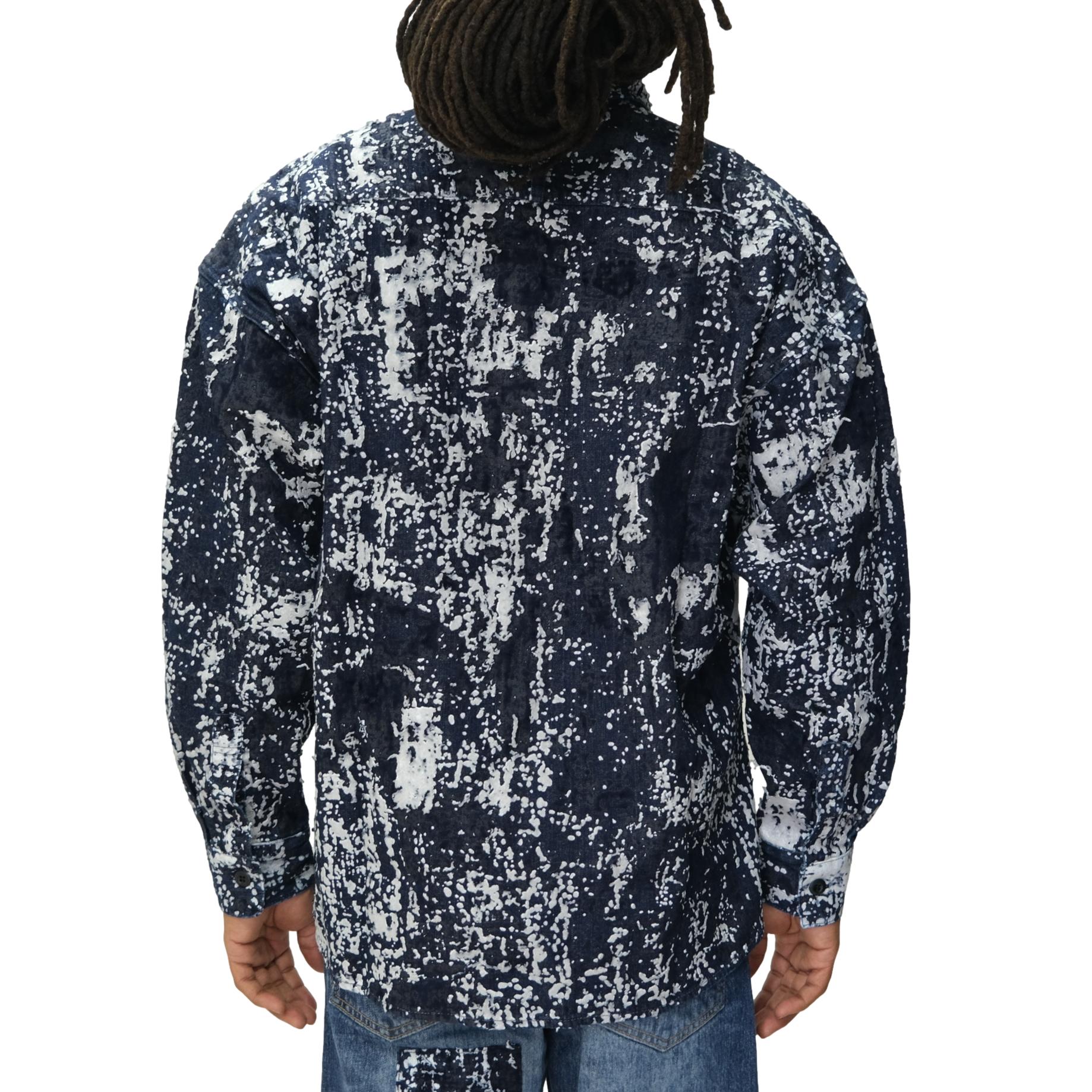 FDMTL Indigo Flock Boro Shirt